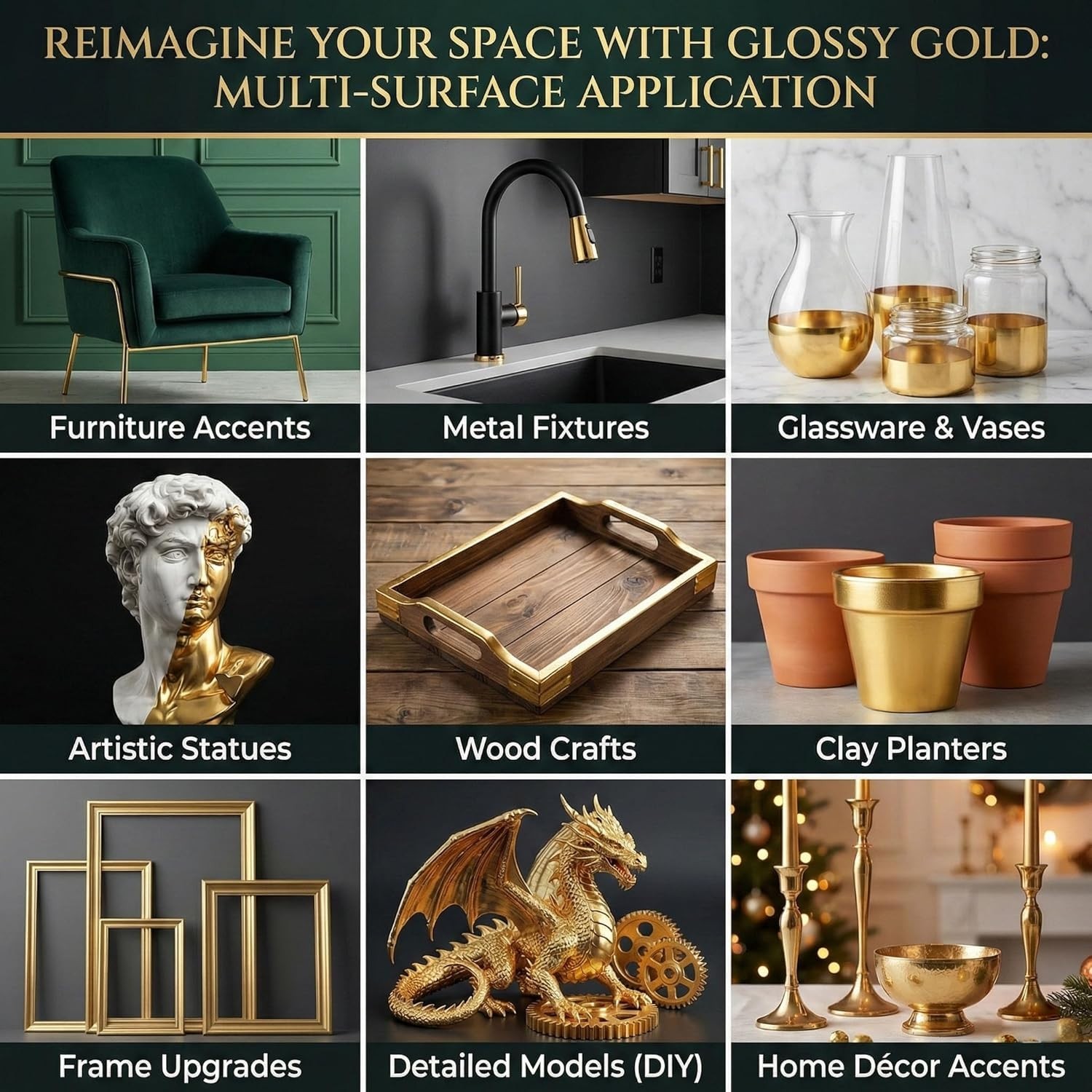 Versatile Gold Leaf Paint Alternative