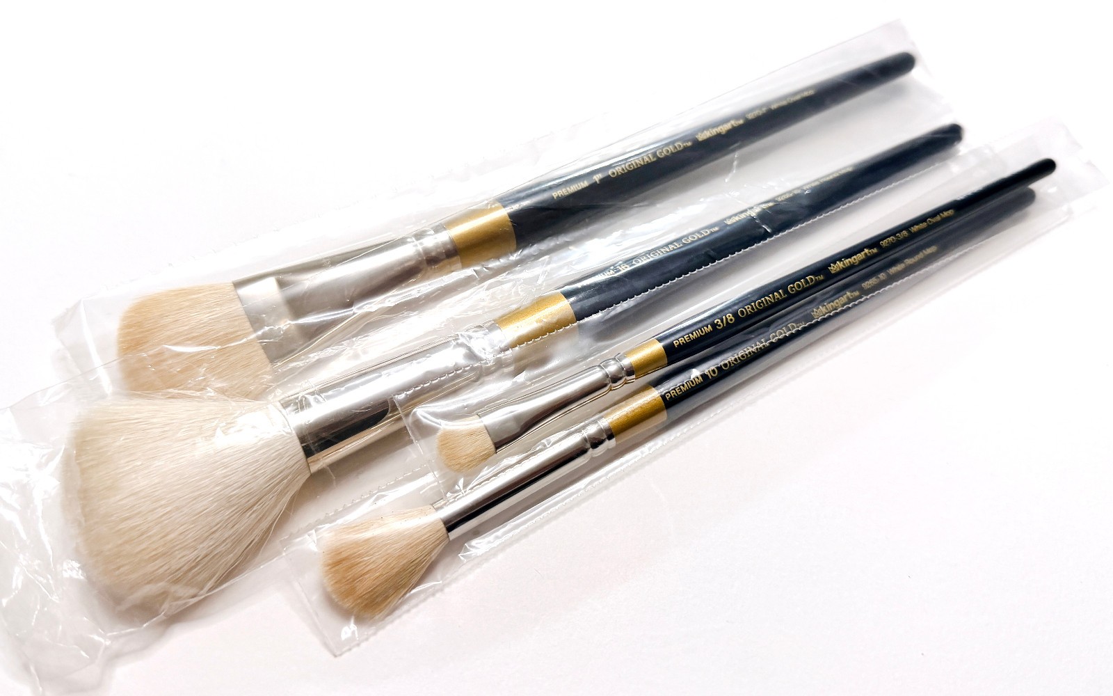 NEW Kingart 4 BRUSH White Round & Oval Mop LOT Loew-Cornell 10 16 1″ 3/8″ Sealed
