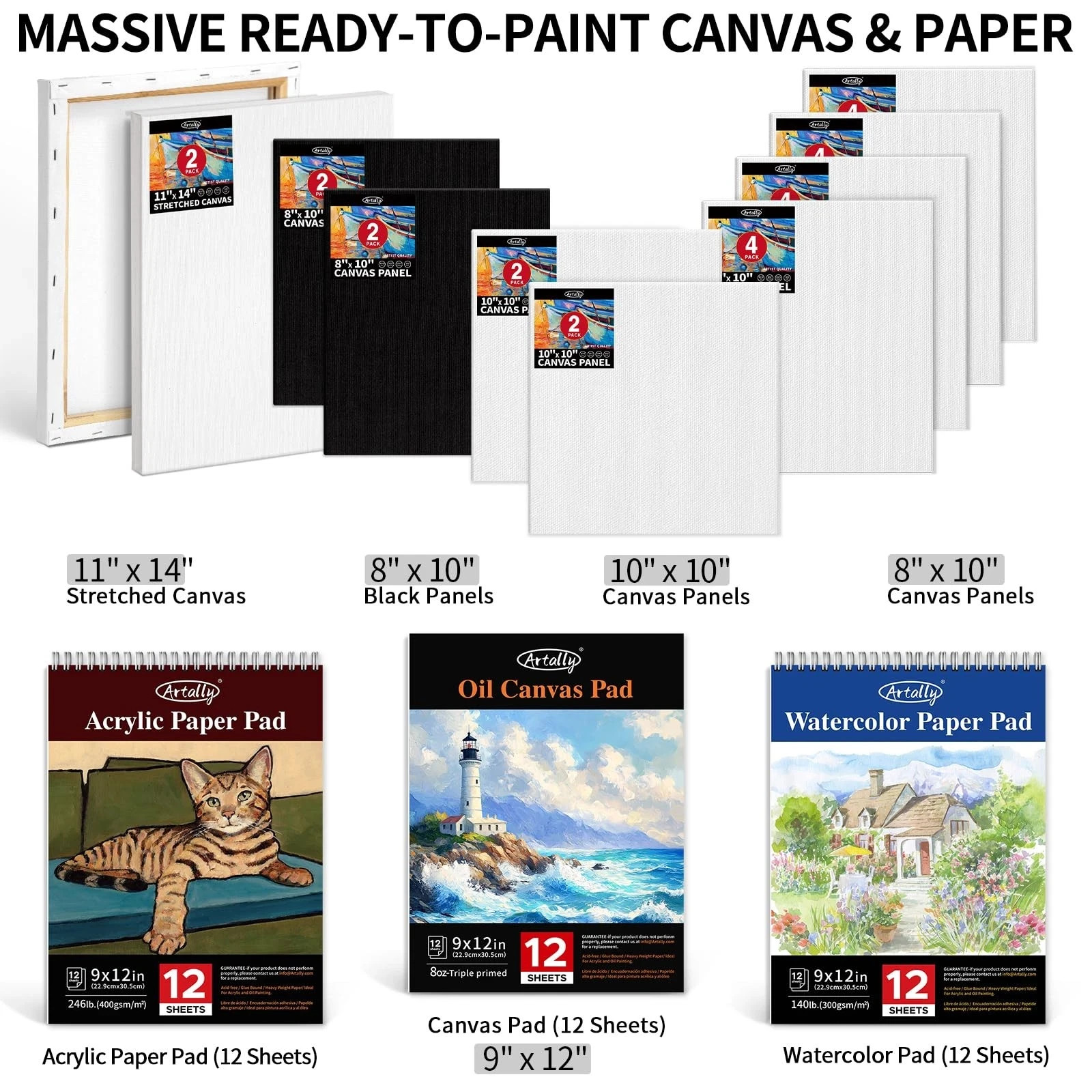 187Pcs Professional All-in-One Art Painting Kit with Aluminum & Beech Wood Ea…