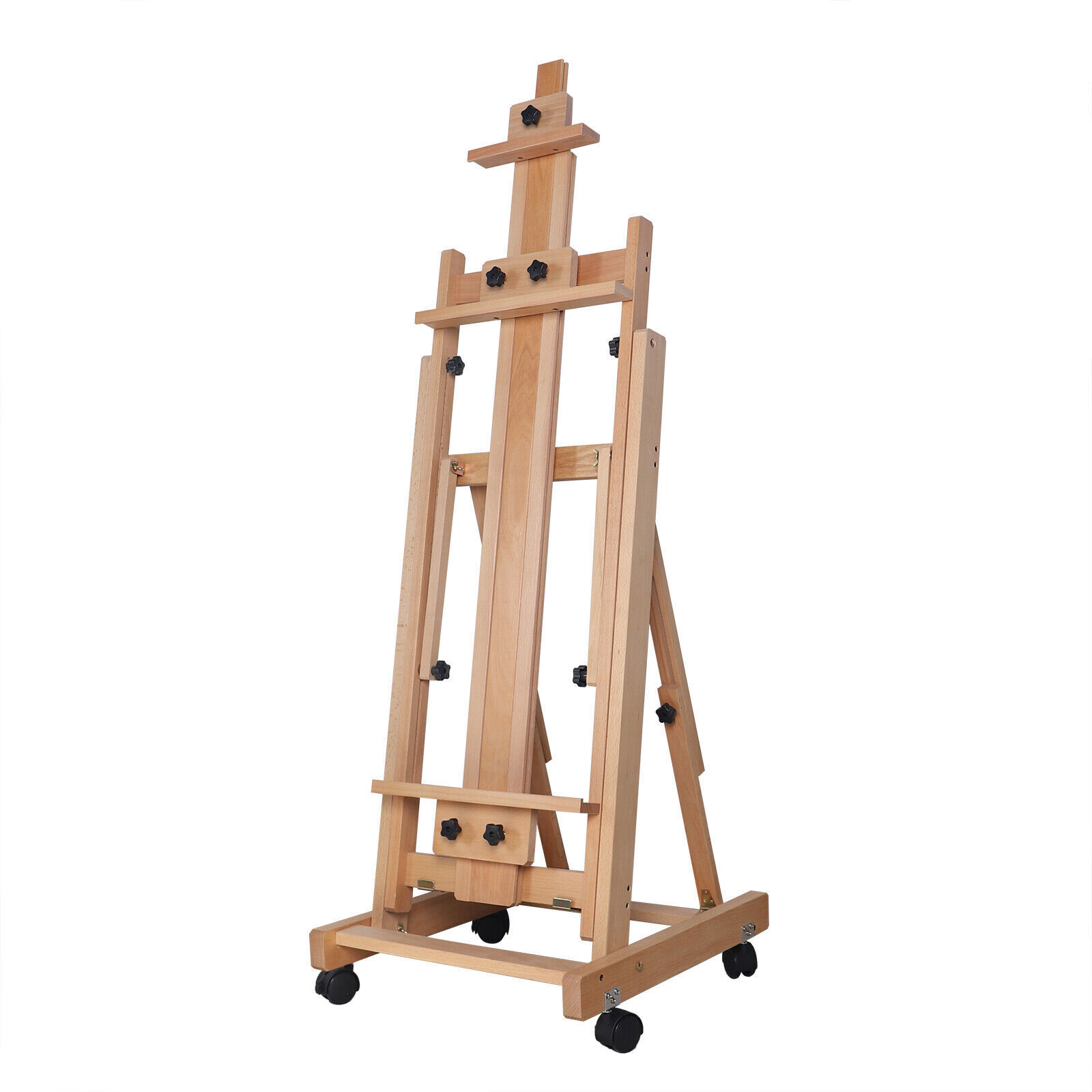 Adjustable H-Frame Studio Artist Easel Red Beech Wood Painting Art Easel Stand