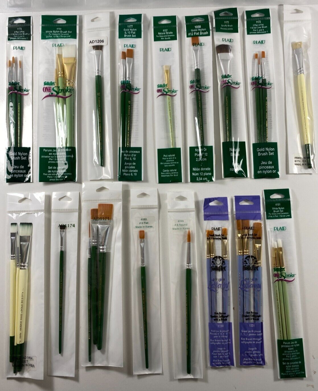 PLAID Folk Art One Stroke Paint Brush and Set SEALED YOU CHOOSE