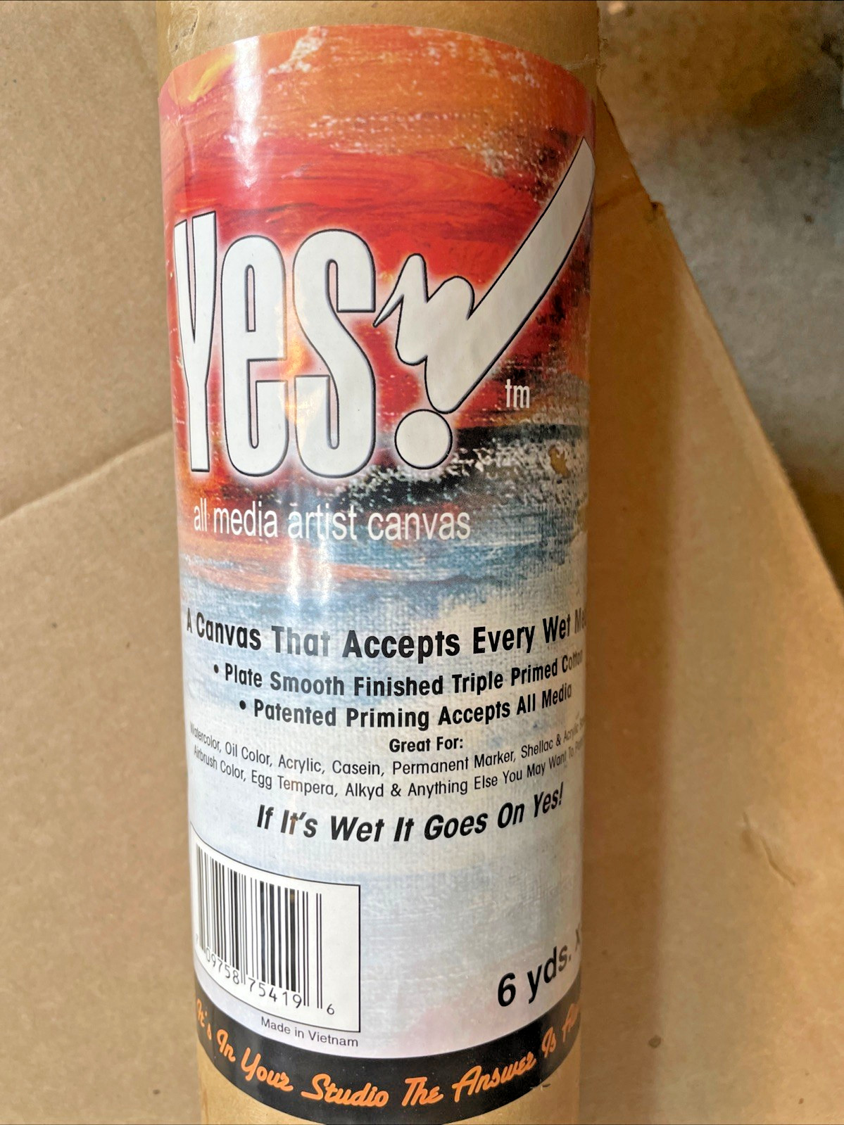 Yes! All Media Cotton Canvas Partial Roll 54″ Art Supply Painting 27S12