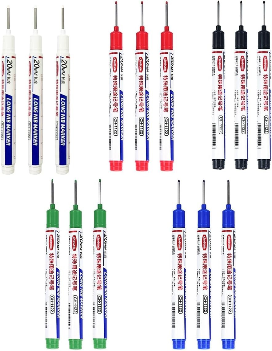 Long Head Deep Hole Marker Pens 10/15 Long Nib Marker 20mm Quick Dry Waterproof