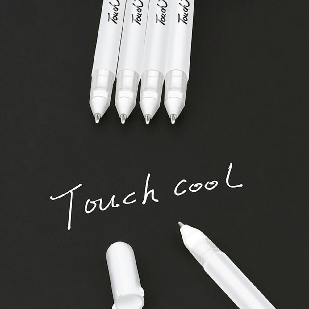 3Pack 0.8mm Fine F Tip White Gel Ink Marker Pen Drawing Art Sketching Painting