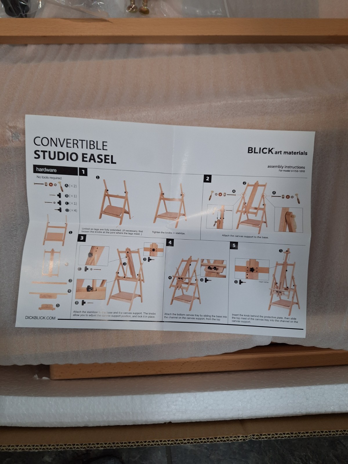 Blick Convertible Studio Easel 61”. Hand-Sanded Beechwood