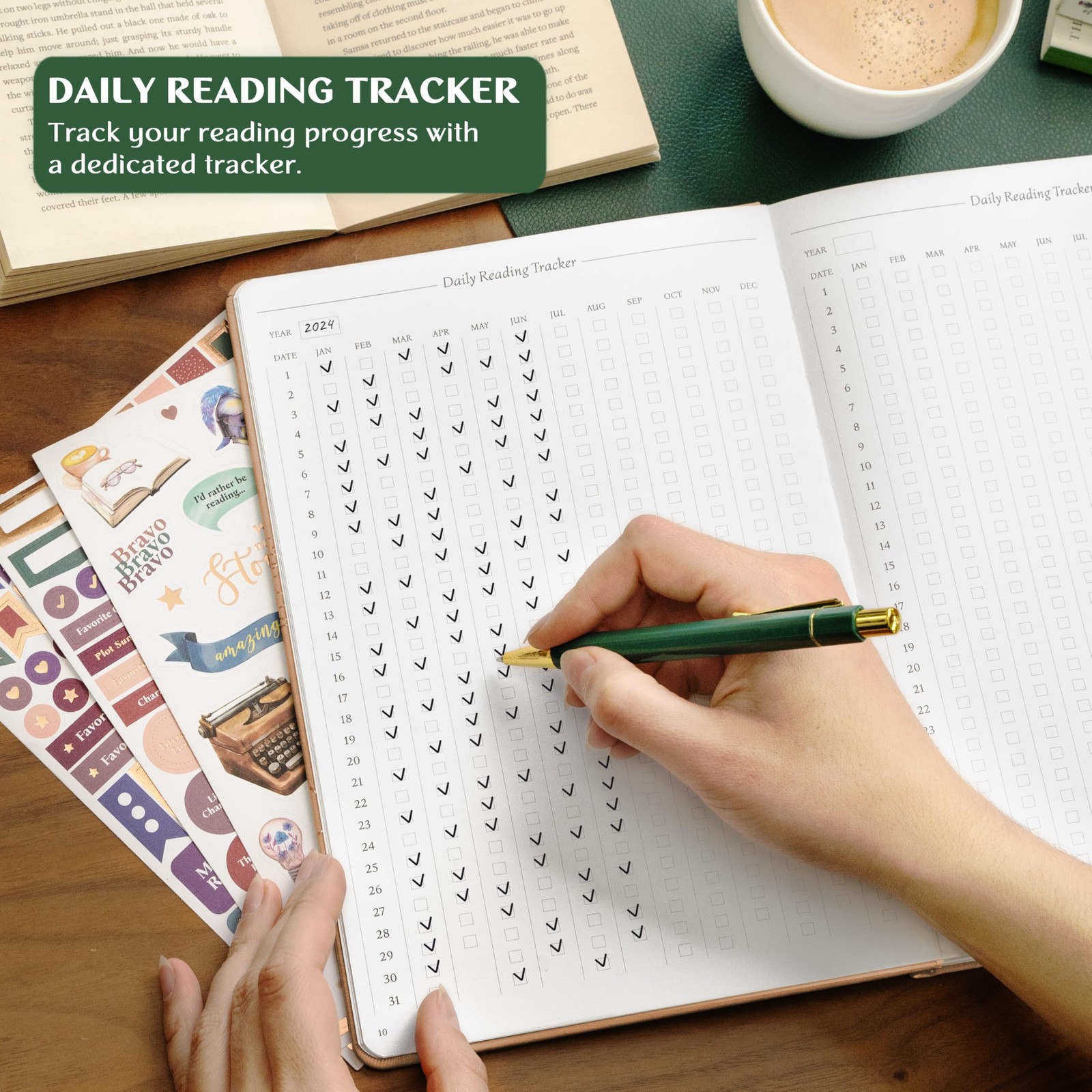 Rose Gold Legend Reading Journal Book Lovers Log Tracker 180 Reviews