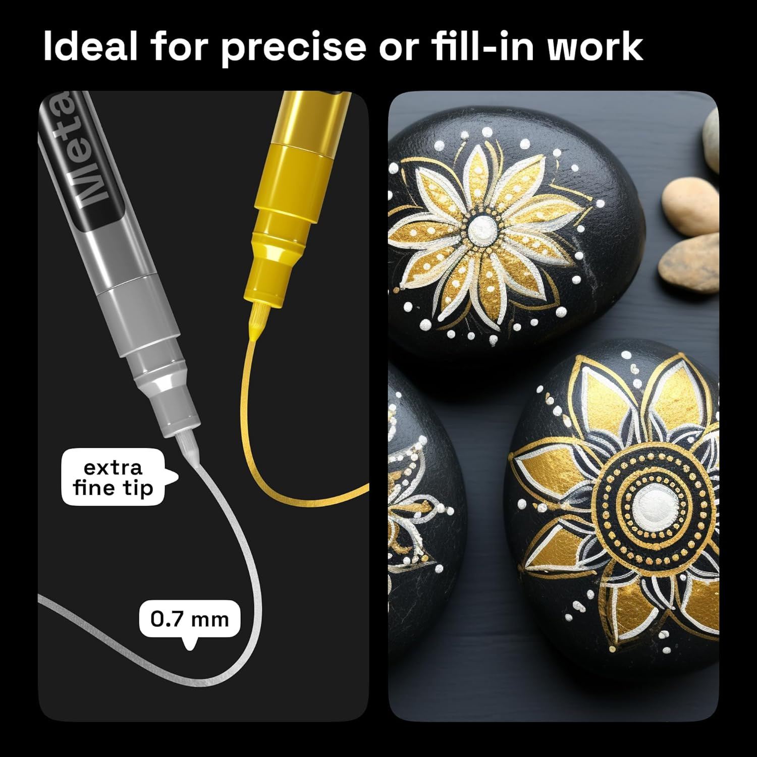 12 Oil-Based Gold & Silver Paint Pens- 0.7Mm Extra-Fine Markers for Tire, Wood,