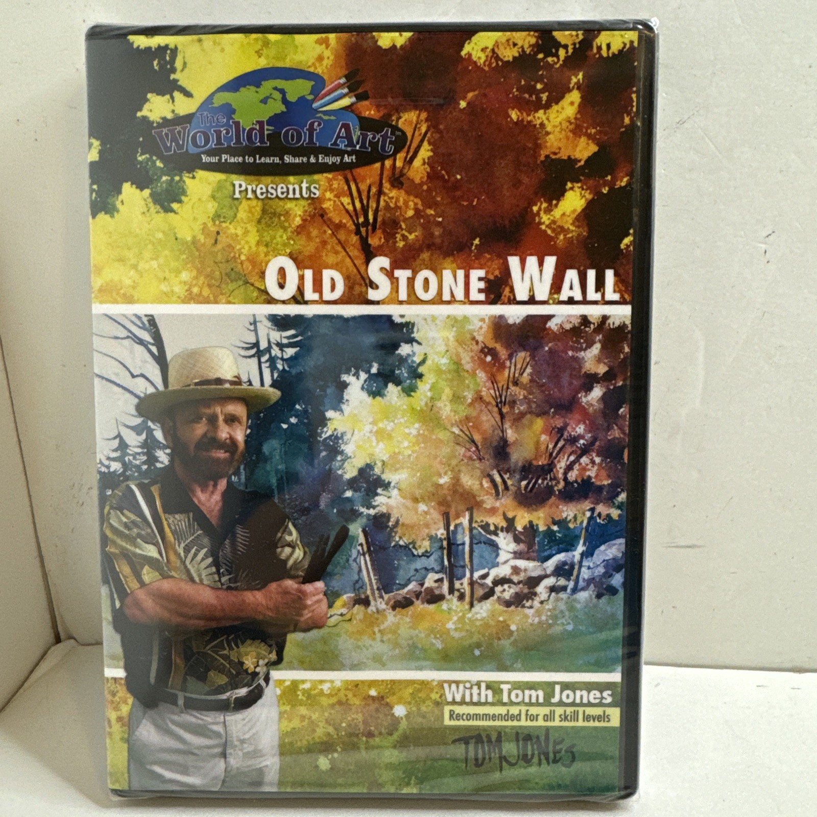 World of Art Old Stone Wall DVD Tom Jones Training Watercolor New