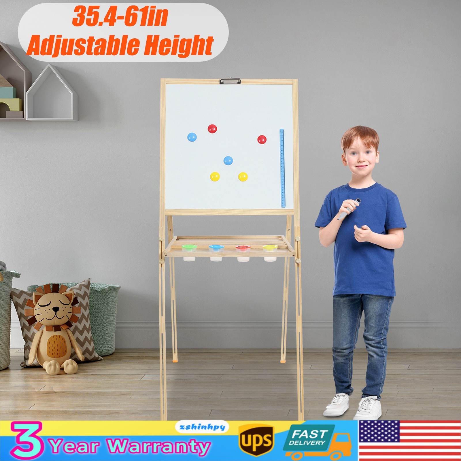 Wooden Art Easel Studio H-Frame Easel Holds Canvas Beechwood Artists Easel
