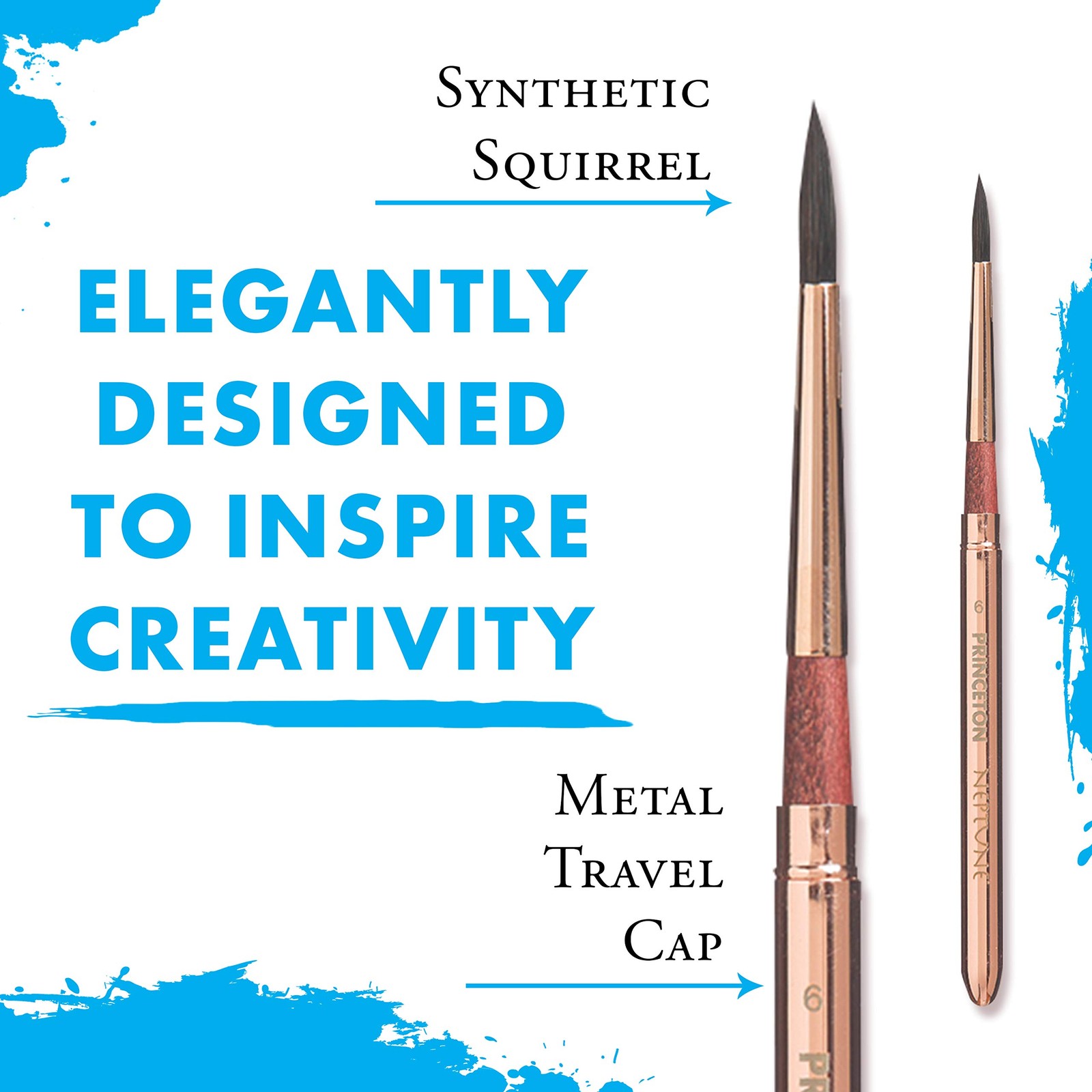 Neptune Round Travel Brush, Synthetic, Short Handle, Size 6, 1 Count