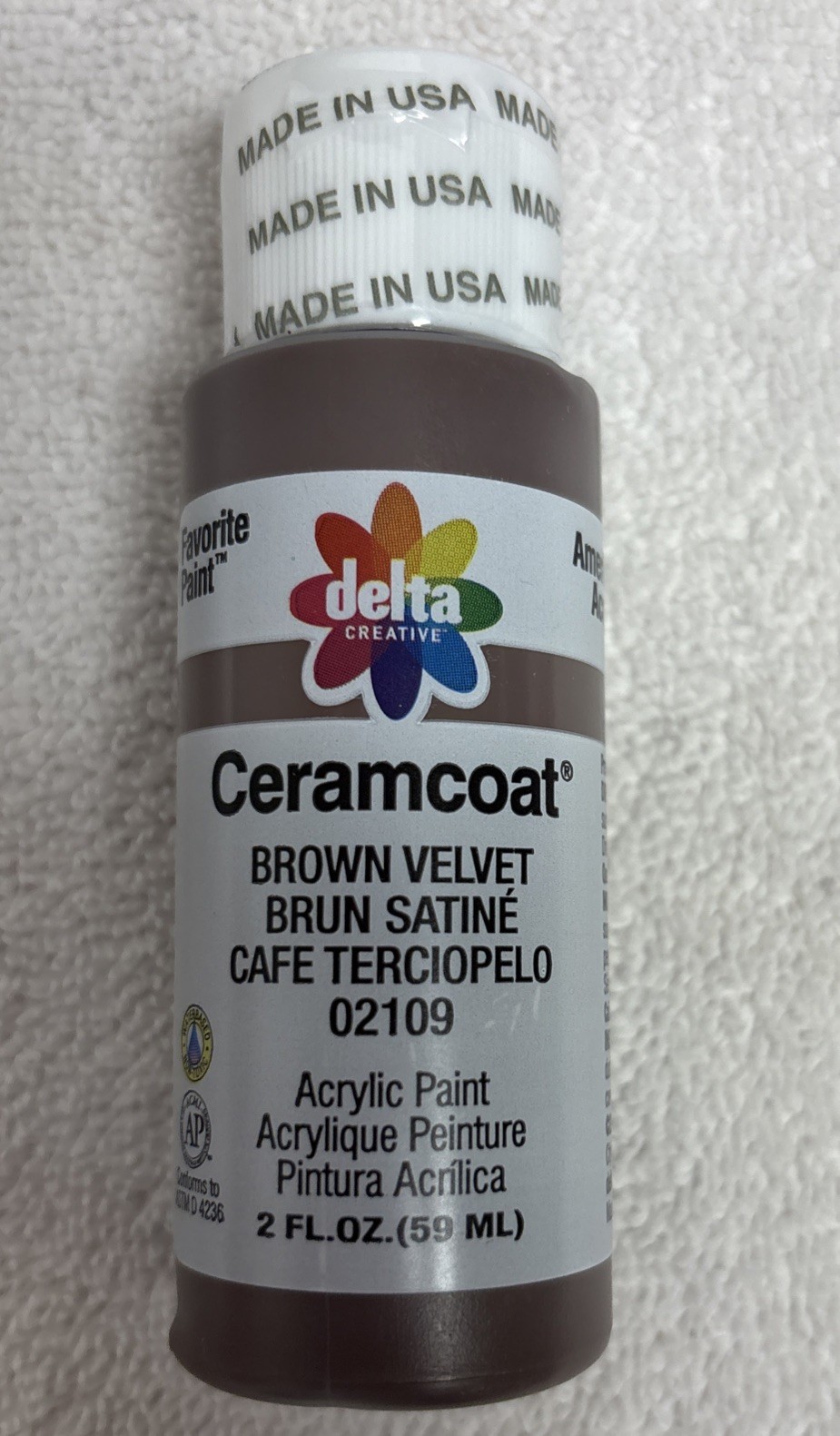 Ceramcoat Acrylic Paint Delta Creative 2oz Bottle-Brown Velvet