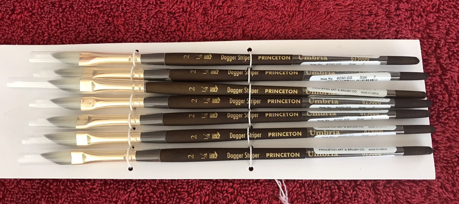 Princeton Umbria Dagger Striper 2 Paint Brushes 6250 DG Sz 1/4″ (Lot of 7) NEW