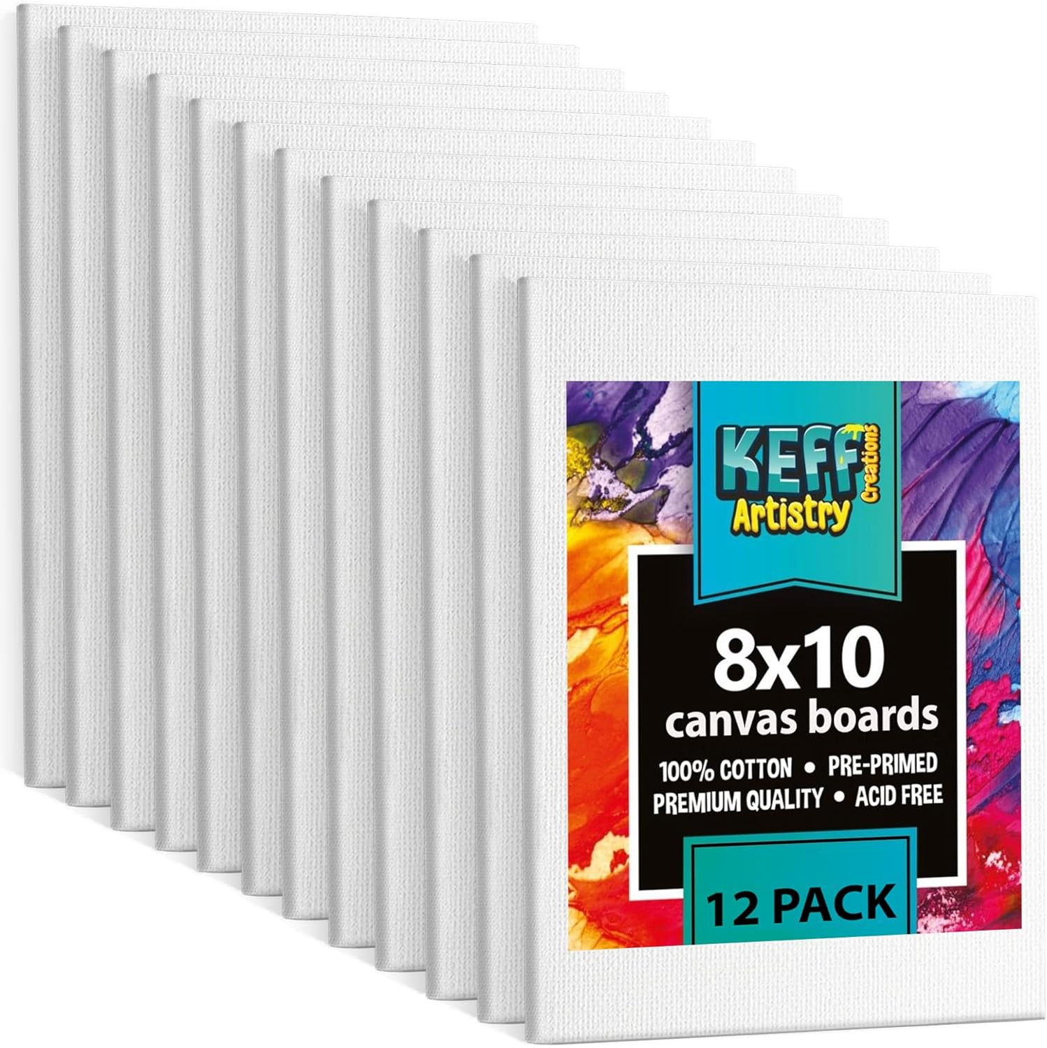 Canvas Boards for Painting – 8X10 12-Pack Bulk Canvas for Painting – 8X1…