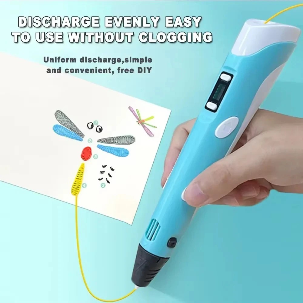 3D Printing Pen Set 3D Drawing Pen with Led Display 12 Color Filament Kid Gift