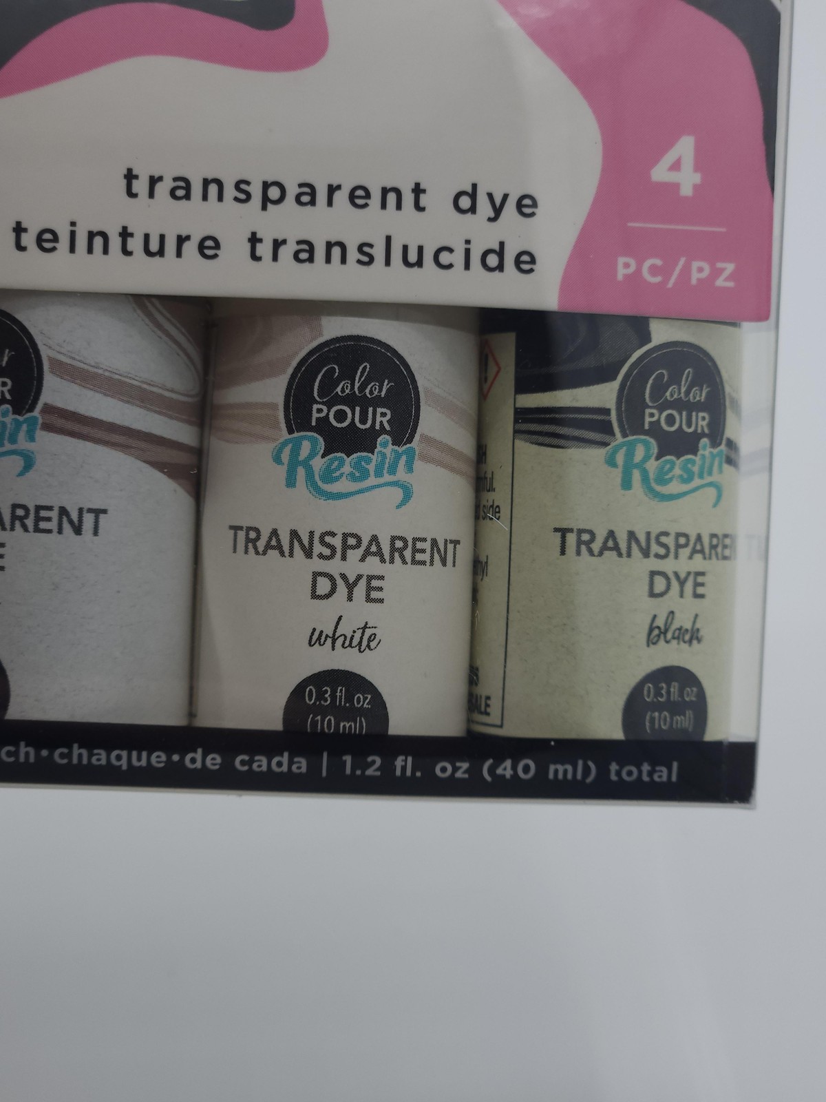 American Crafts Color Pour Transparent Resin Dye 4 Color Set 1.2 Fl Oz Kit Gold
