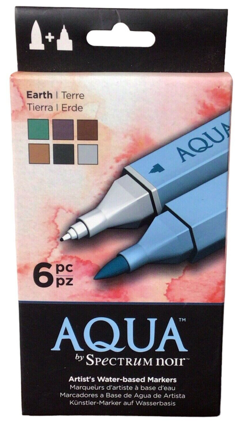 Aqua by Spectrum Noir Markers Earth Artist’s Water-based Dual Tip Set of 6