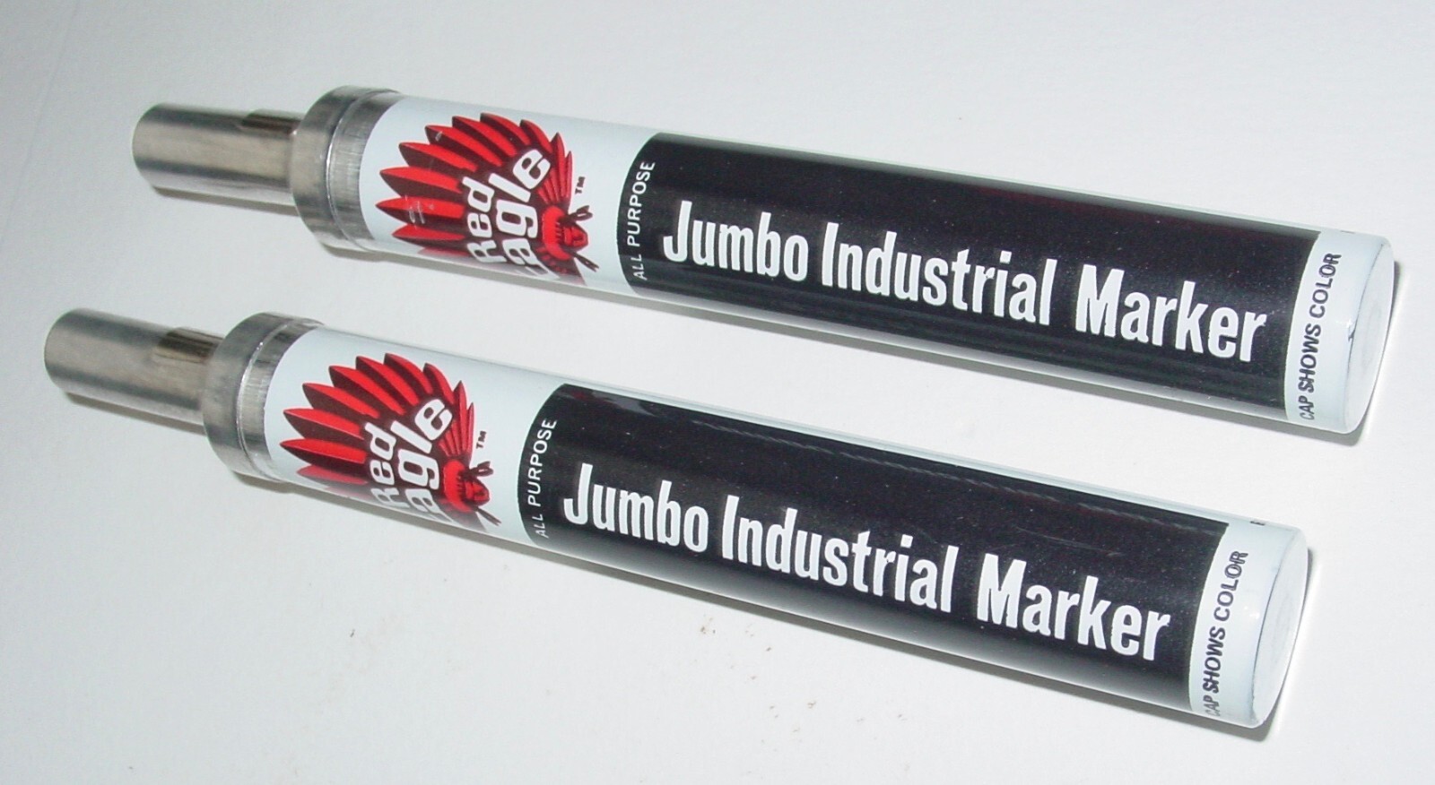 2 Vintage Red Eagle Valve Action Smelly Permanent Black Ink Art Markers USA NOS