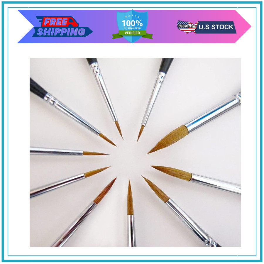 Kolinsky Sable Watercolor Brushes, 10pcs Sable Detail Paint Brush Set Will Keep