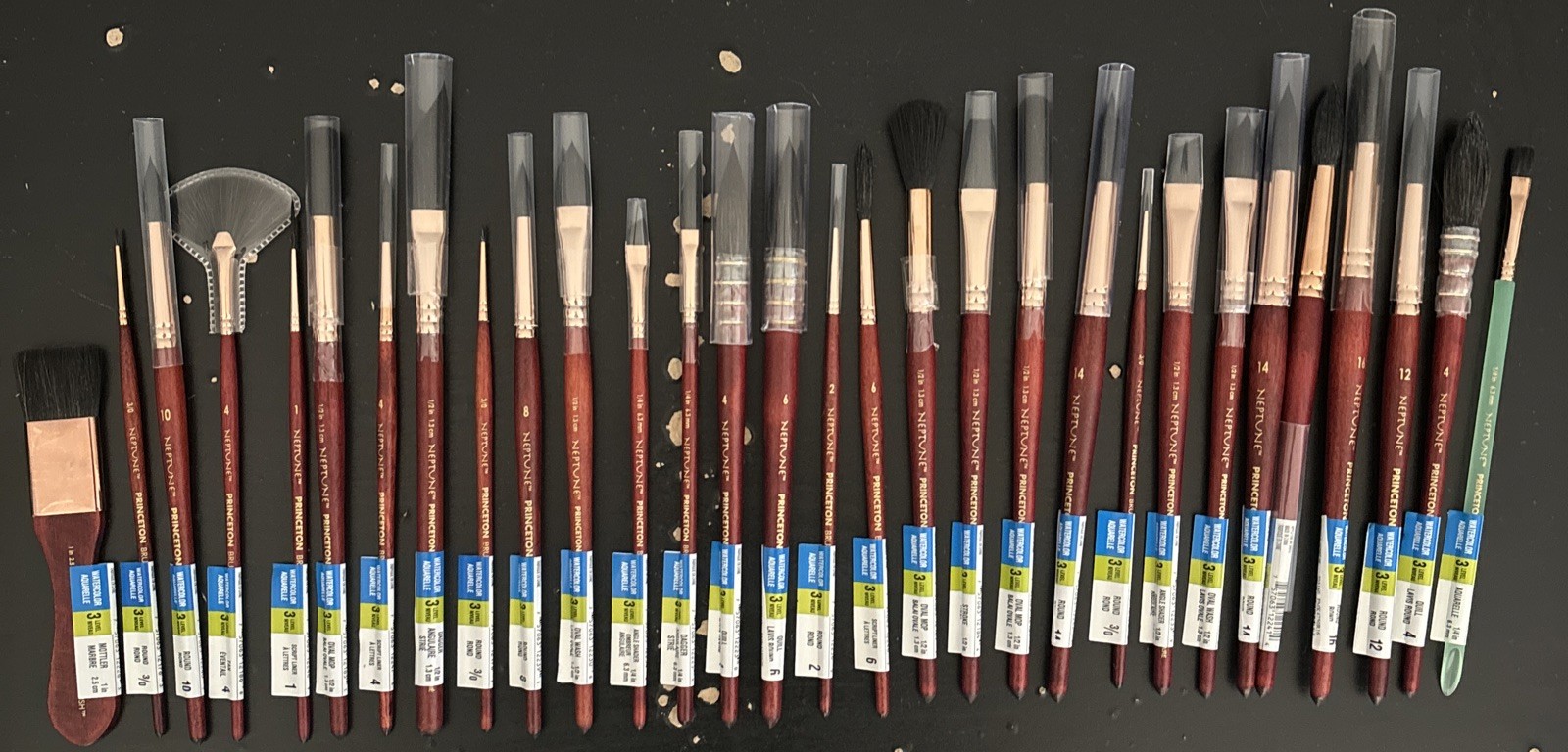 Lot 30 Princeton Neptune Synthetic Squirrel Hair Watercolor Brushes A29