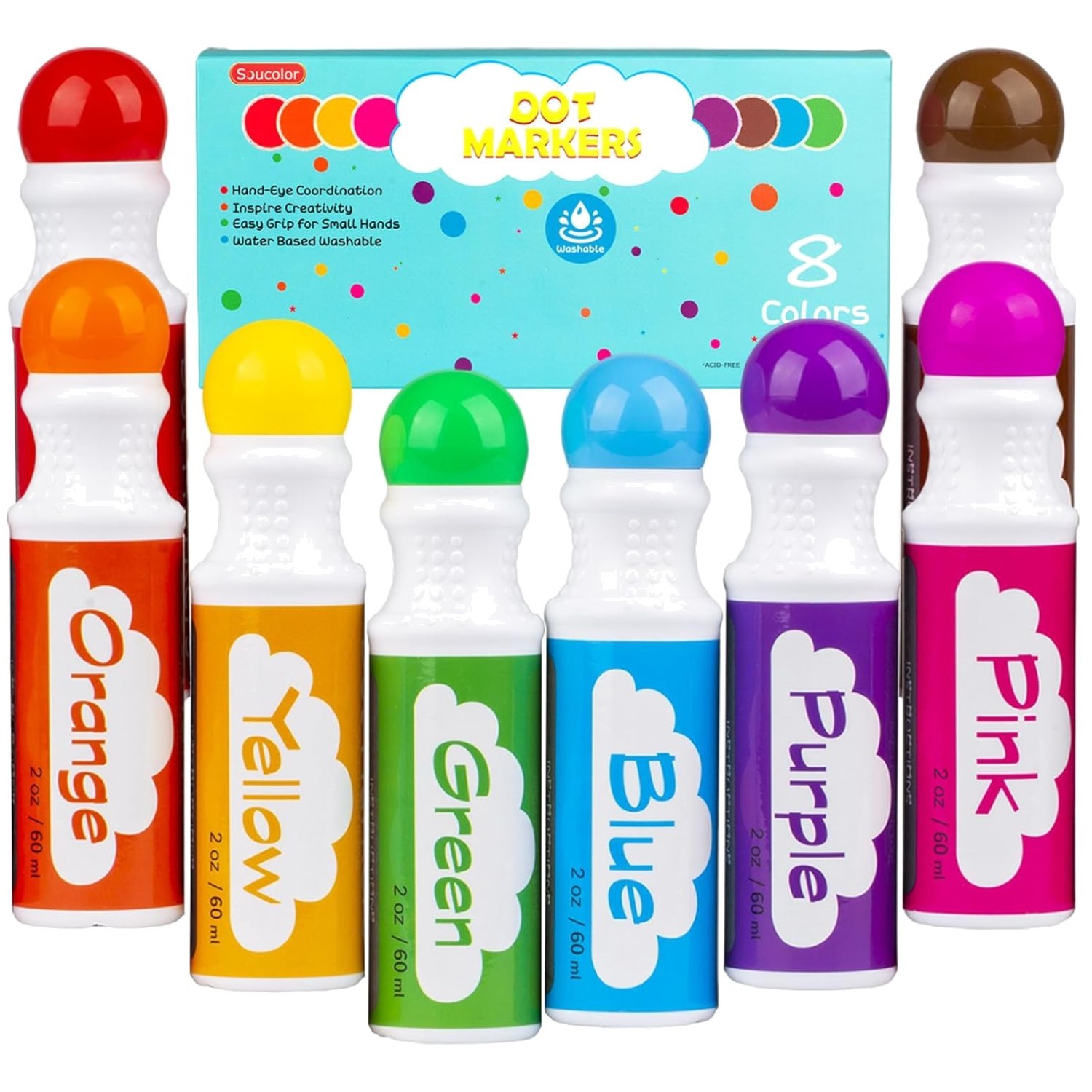 Bingo Daubers Set for Toddlers, Washable Art Markers