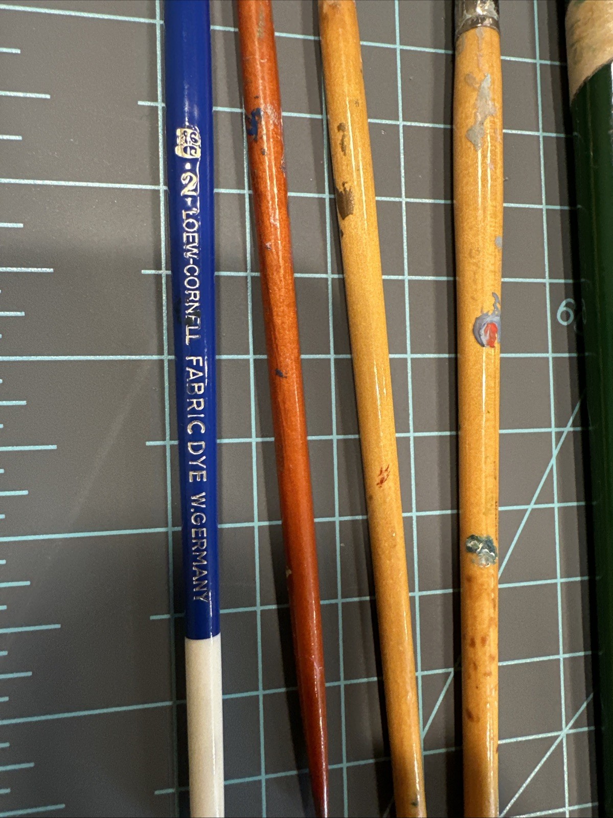 GRUMBACHER Gainsborough Loew Cornell Red Sable Hair Germany Paint brush VTG Lot