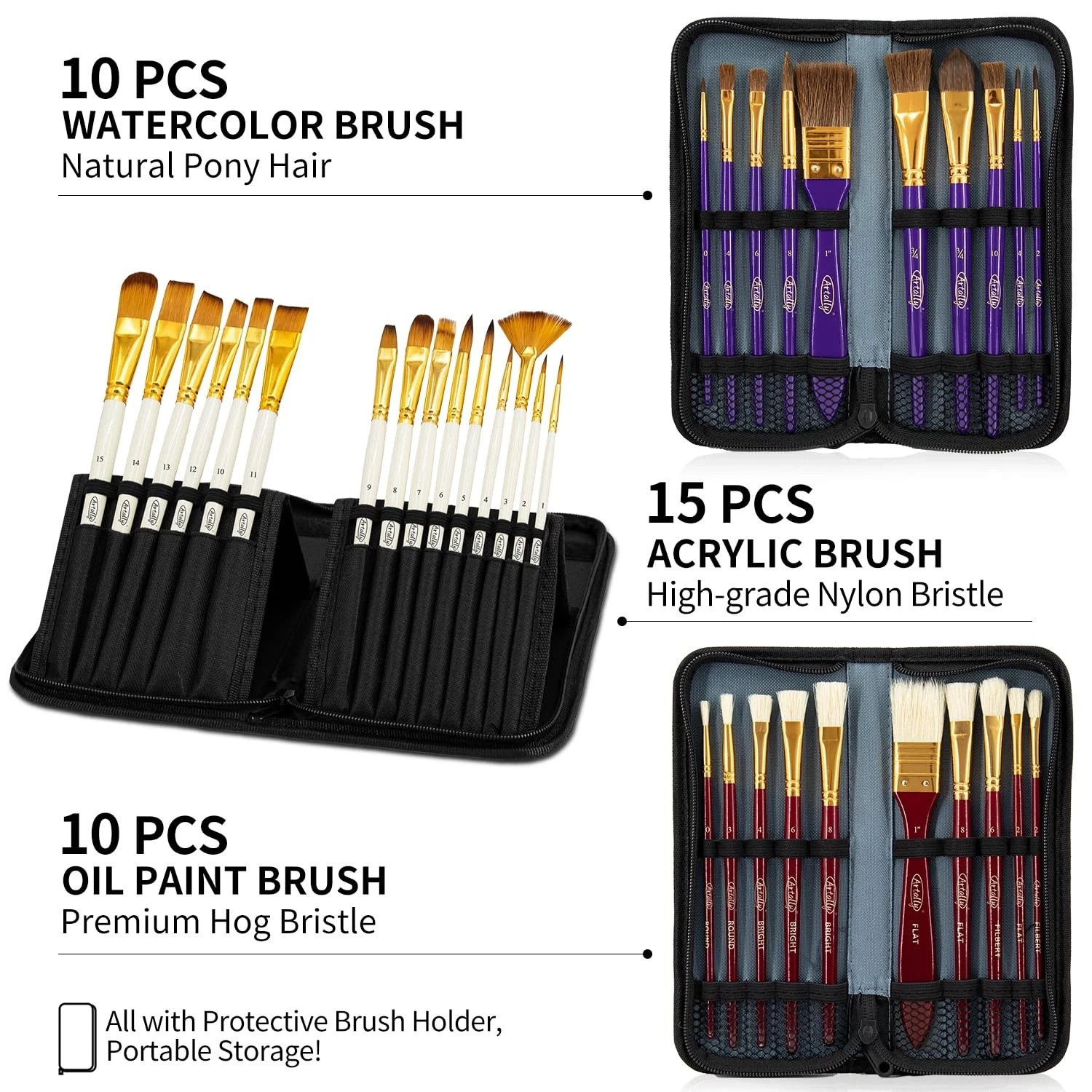187Pcs Professional All-in-One Art Painting Kit with Aluminum & Beech Wood Ea…