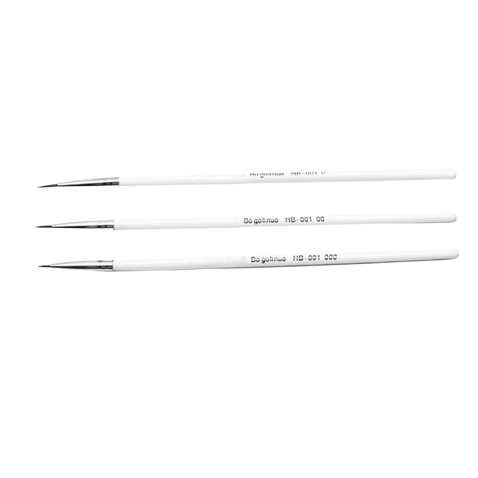 3Pcs Weasel Hair Brush Pen Fine Detail Nail Art Stroke Watercolor Paint Oil Set