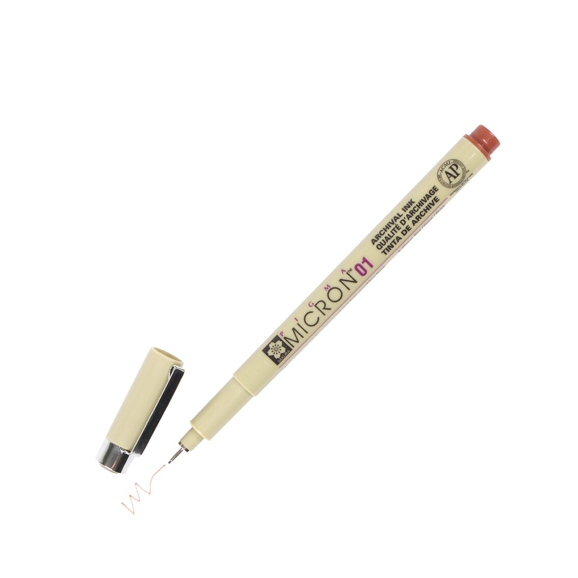 XSDK01-12 Sakura Pigma Micron 01 Marker Pen, 0.25mm Tip, Brown, Pack of 3