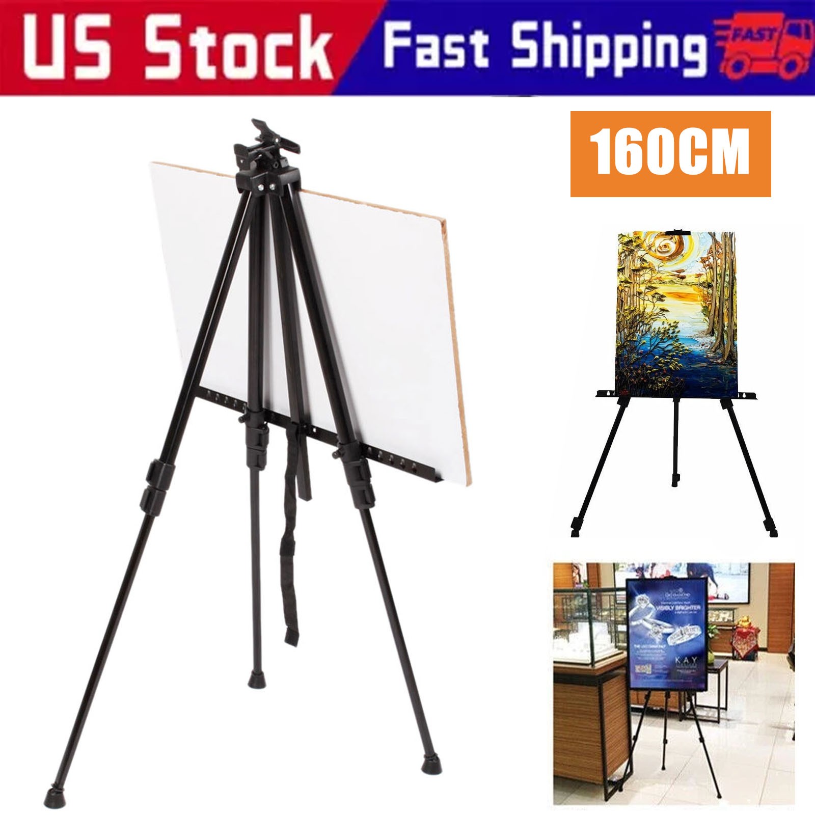 Artist Tripod Painting Art Easel Display Stand Drawing Board Sketch Canvas w/Bag