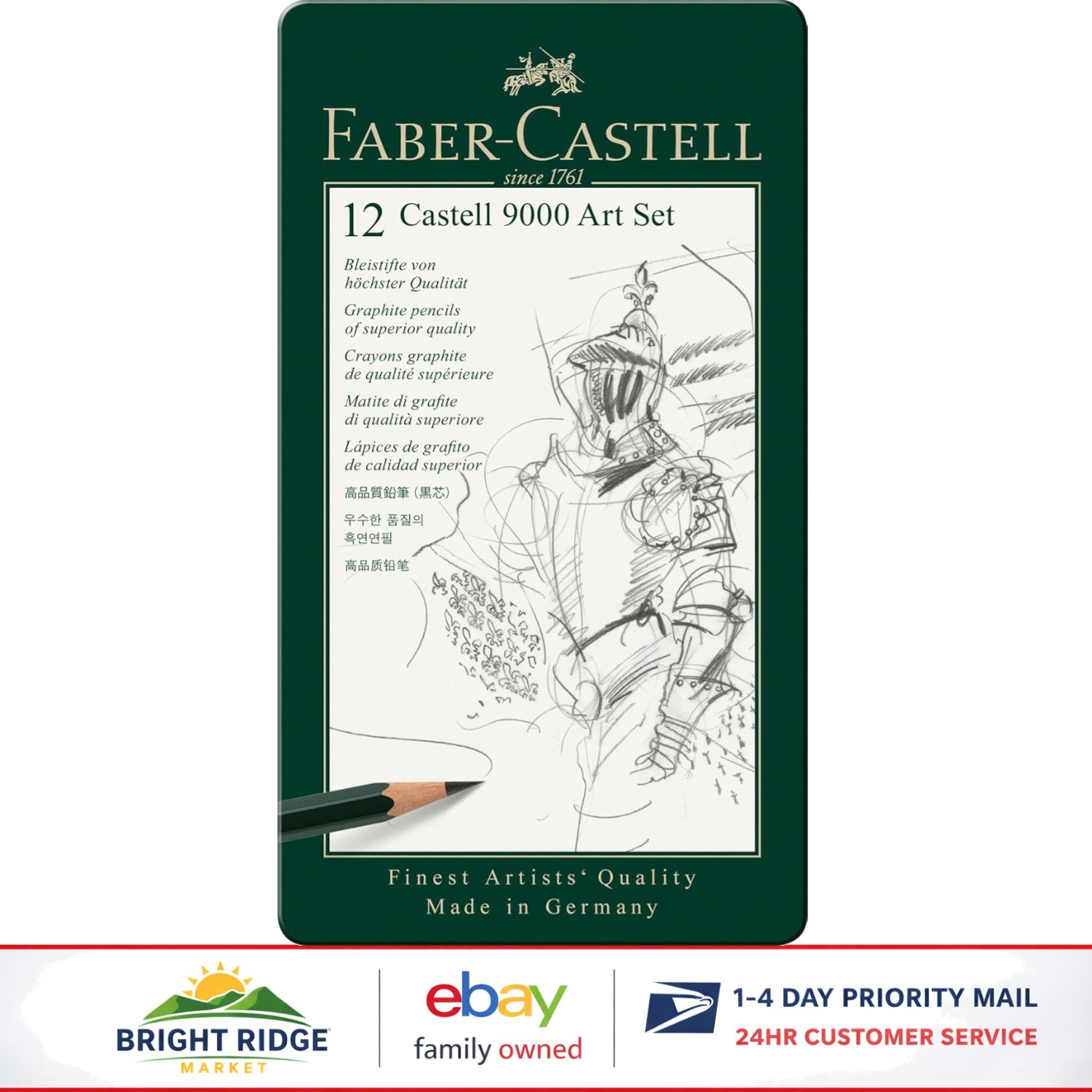 High-Quality Graphite Pencil Set Ideal for Artists and Designers, 12 Count