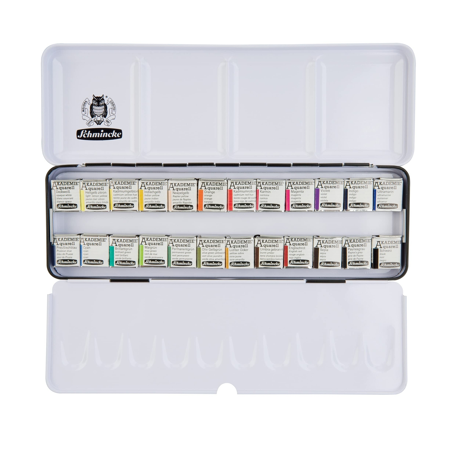 Schmincke – AKADEMIE®AQUARELL Watercolor Box, full assortment 24 x 1/2 pans, …