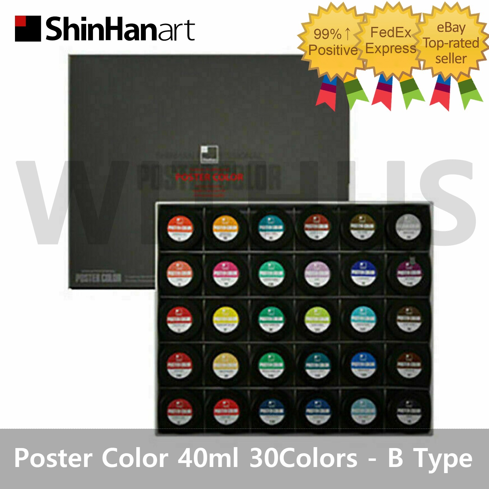 ShinHan art Professional Poster Color Paint Set 30 Colors 40ml Jar A Type