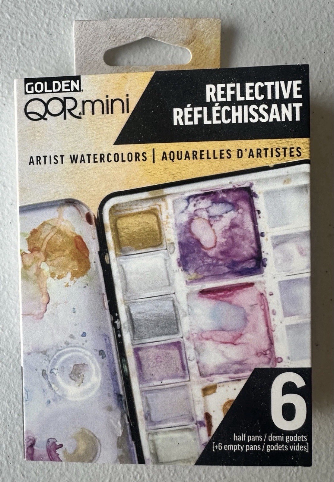Golden • QoR Mini Artist Watercolor Set Multicolor 6 Half Pans • Reflective