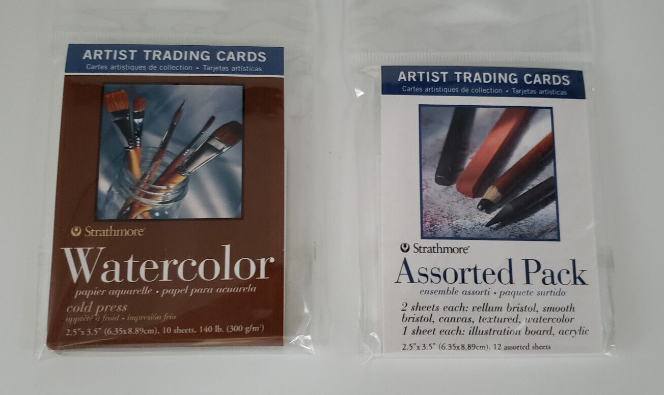 NIP Strathmore Artist Trading Cards: Assorted Pack & Watercolor – 22 Sheets 