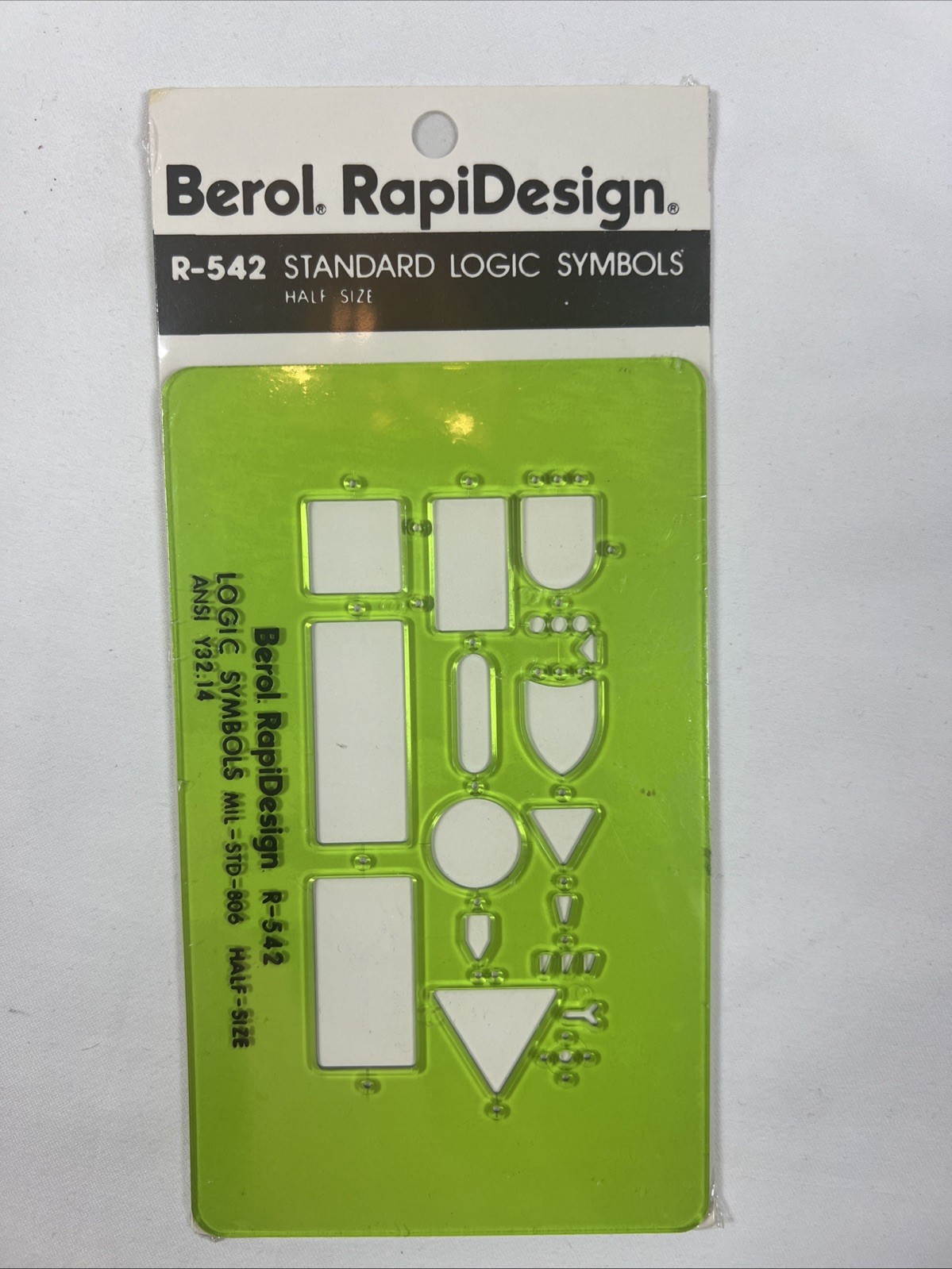 Berol Rapidesign Template – Standard Logic Symbols – Half – Size R-542