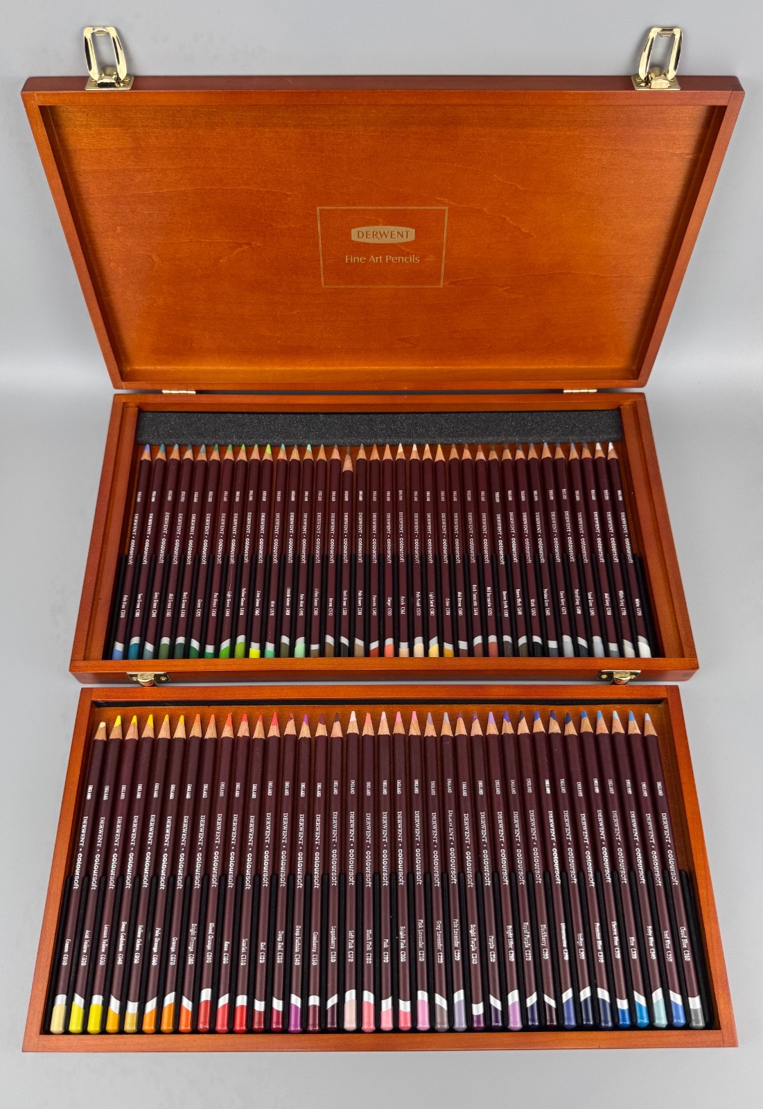 Derwent Coloursoft Pencil Set of 72 Artists Fine Art Pencils in Wooden Box Case