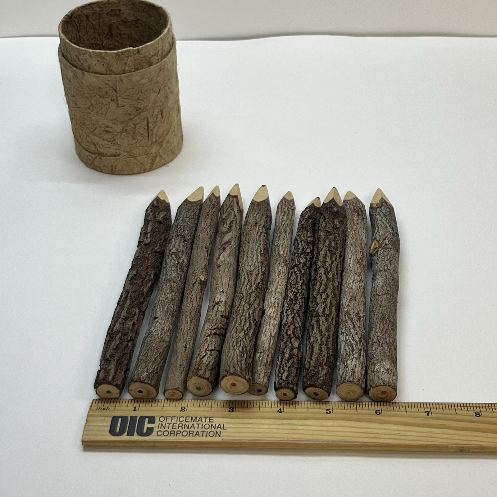 colored pencil set made from real natural twig tree bark crafts rustic