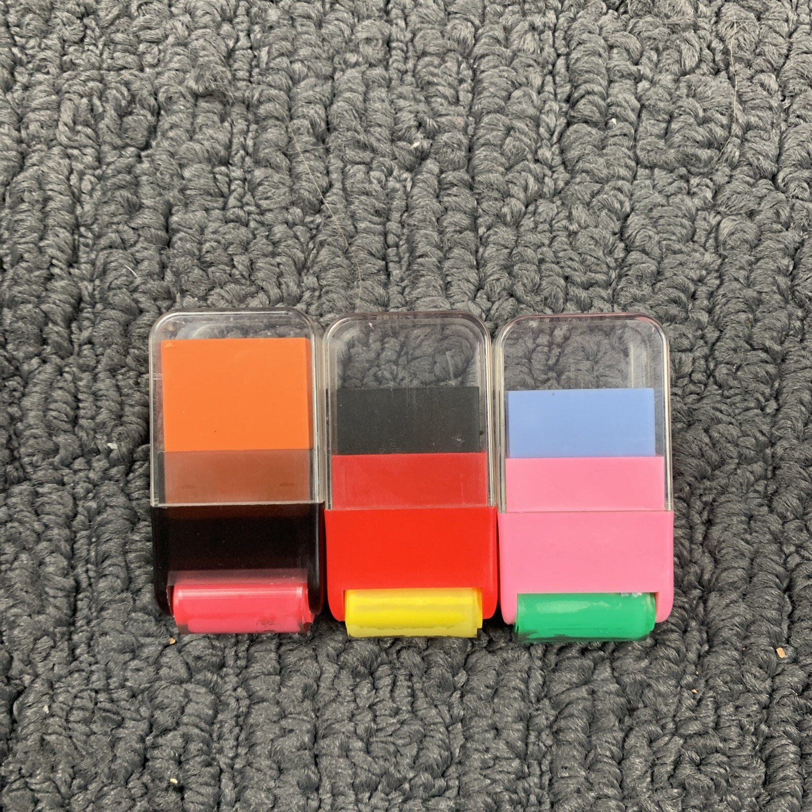 Vintage Rolling Eraser Set Lot Of 3 80s/90s Stationery