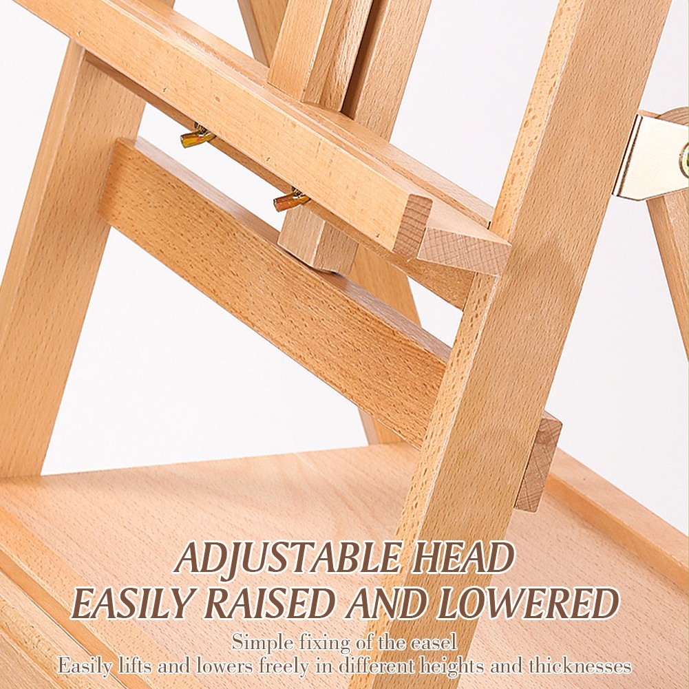 59 Inch Wood Studio Artist Easel Beech Wood Painting Art Easel Standing H-Frame