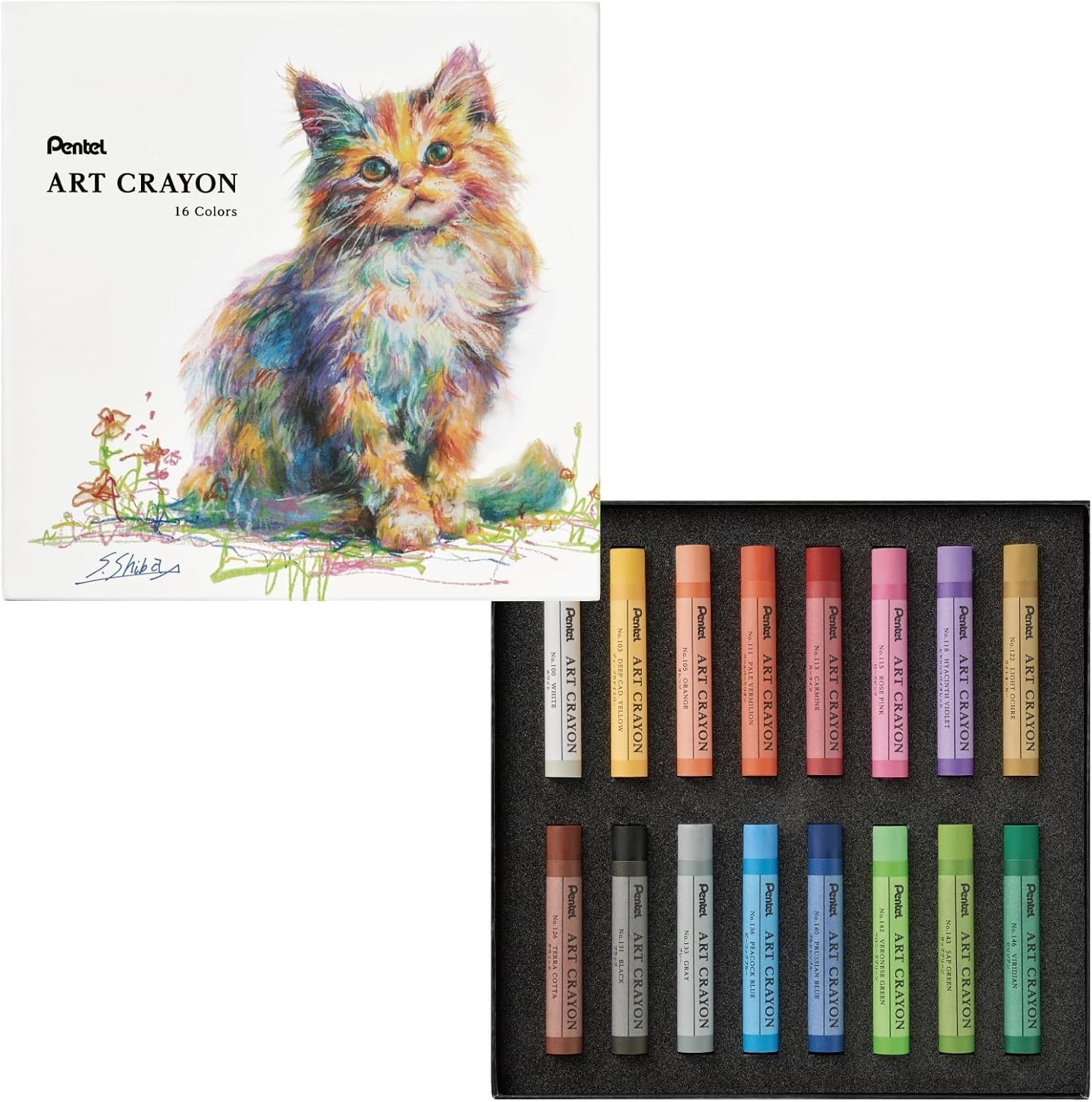 Pentel Art Crayon Oil Pastels Supervised by Harumichi Shibasaki 16-pc, 8-pc, etc