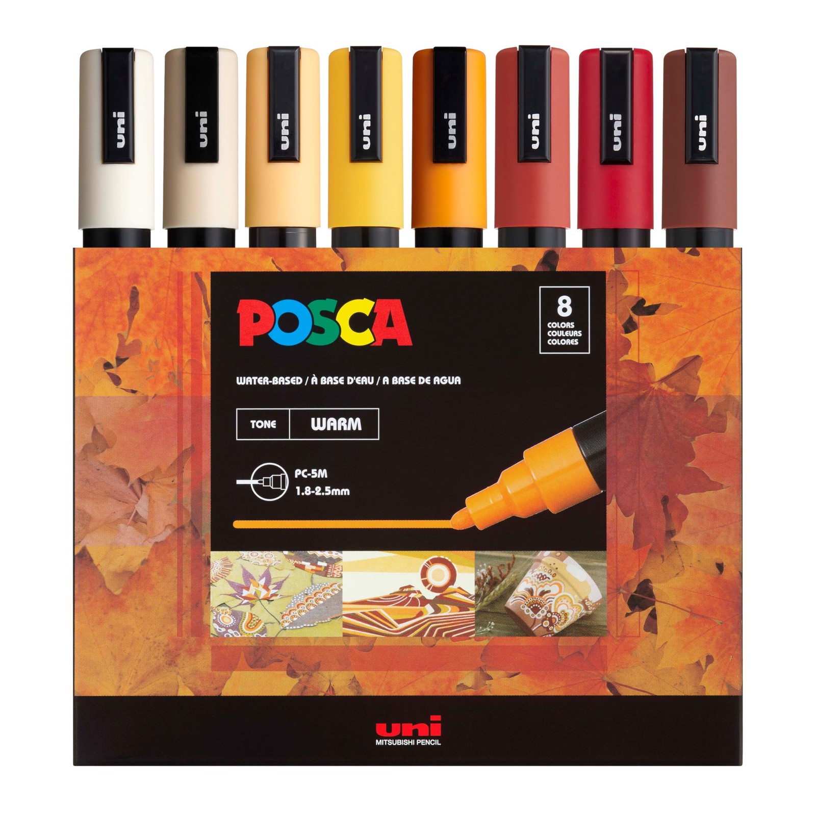 uni POSCA PC-5M Water-Based Paint Markers, Reversible Medium Tip (1.8-2.5mm),…