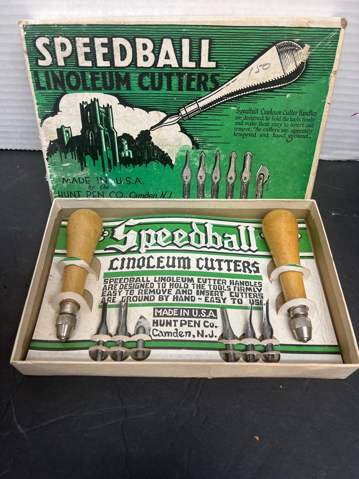 Vintage Speedball Linoleum Cutter set USA Never Used