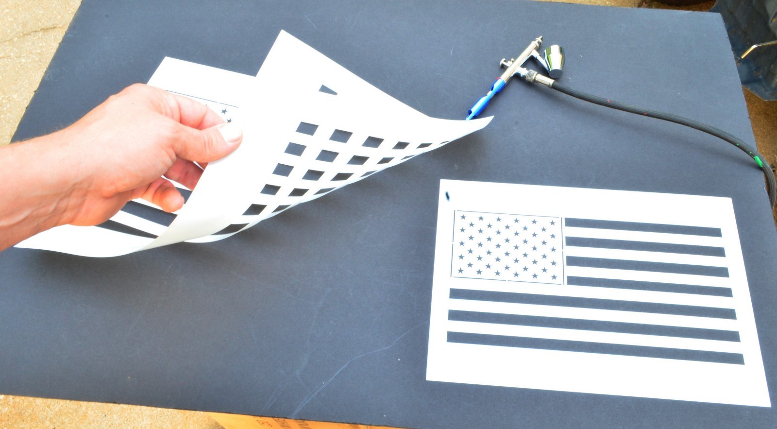 2PK SMALL Spray Airbrush Painting Stencils United States Flag Stencils American