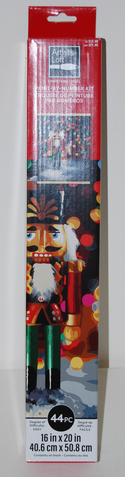 NIB Artist’s Loft Christmas Nutcracker Complete Paint-by-Number Kit 16in X 20in