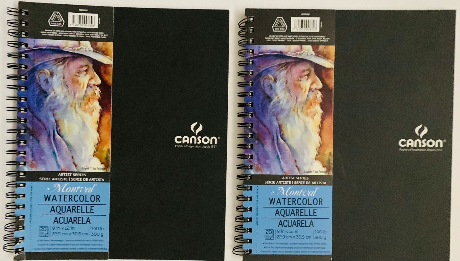 Canson Watercolor Pad 140lb – 20 Sheets 9×12 [Set of 2] – Made in France