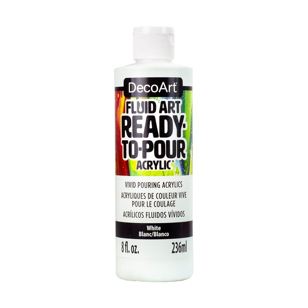 Deco Art FluidArt ReadyToPour Acrylic Paint White Pouring Liquid 8 Oz