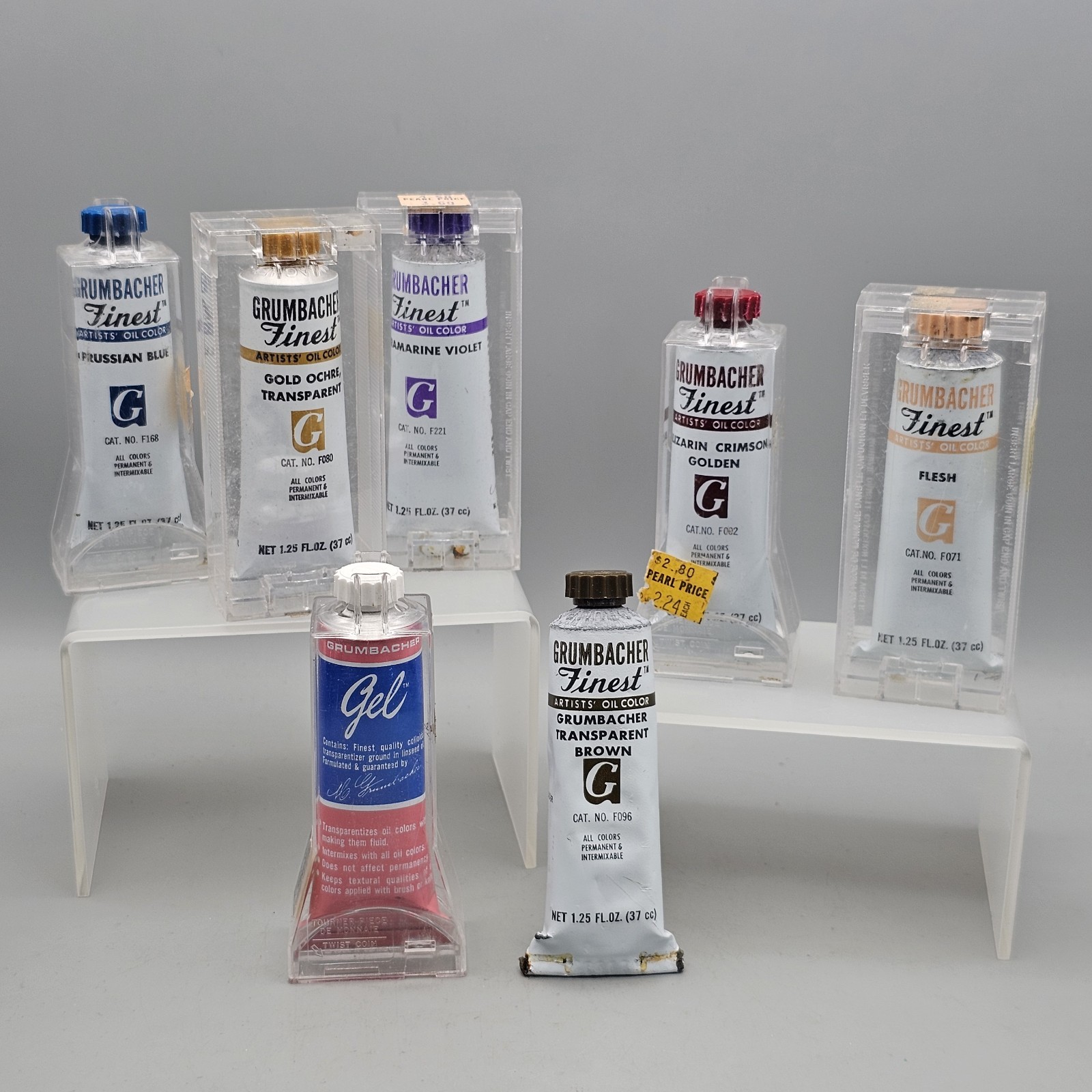 Lot of 6 Grumbacher Finest Artist Oil Color Paints + Gel – See Details