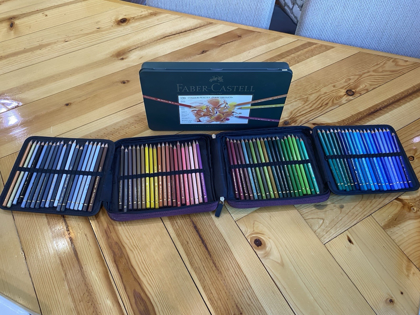 Faber Castell Polychromos 120 Count Colour Colored Pencils – 9201 Germany W/Case