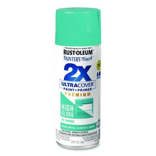 Rust-Oleum 2X Ultra Cover Spray Paint, High Gloss St. Tropez, 12 oz Can, 2/Pack