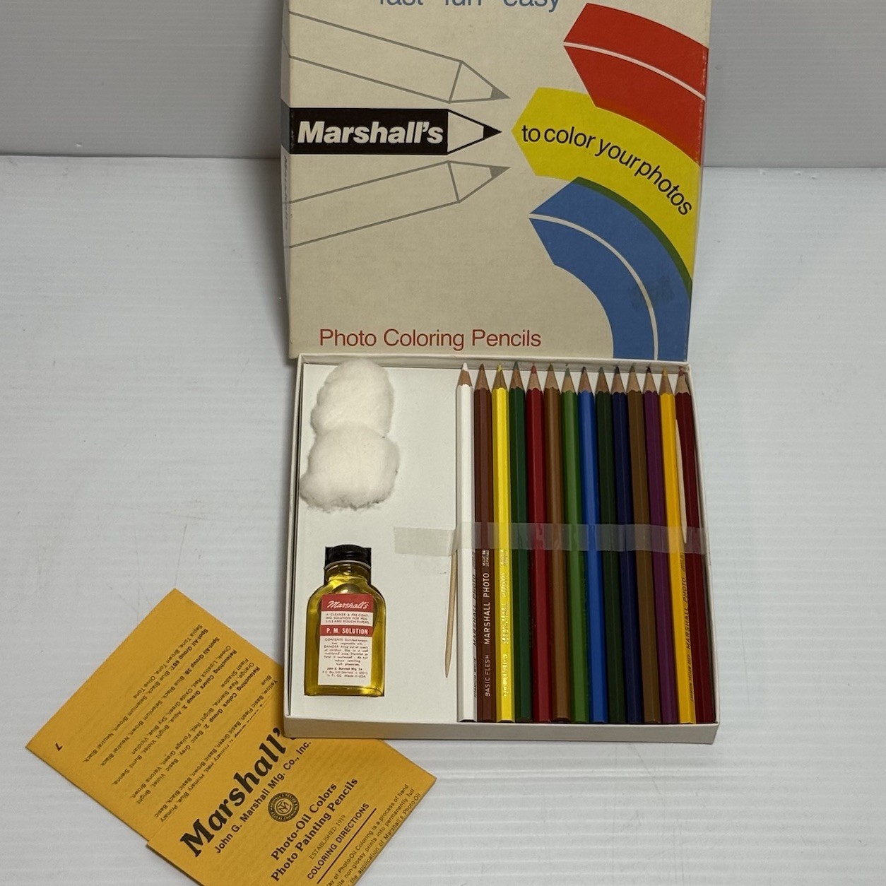 MARSHALL’S Photo Coloring PENCILS 14 Ct SET Vintage Made In Germany NOS